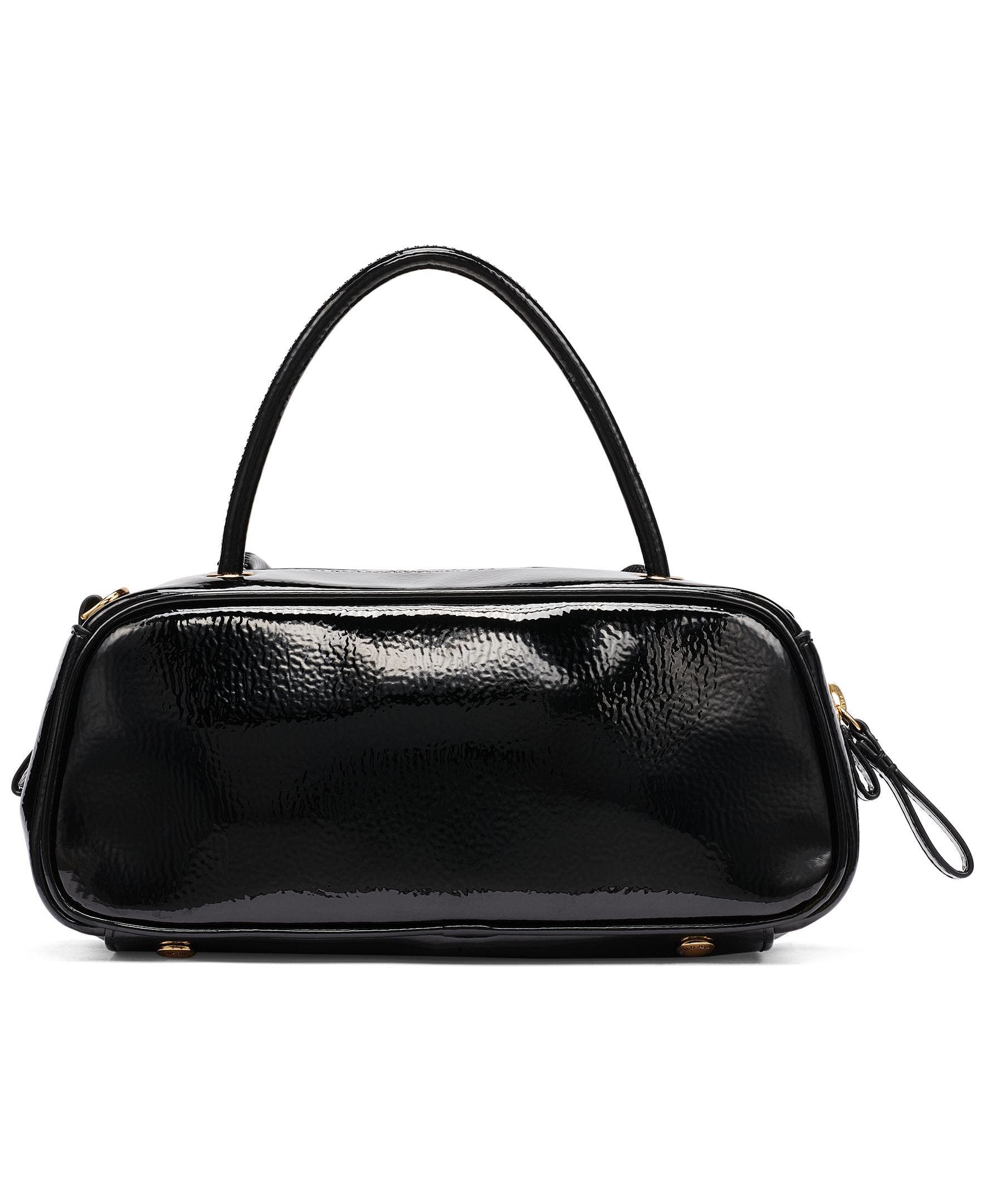 Zaylia Patent Mini Crossbody, Alternate, color, Black/Gold