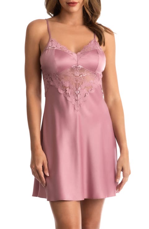 Bailey Lace Trim Satin Chemise