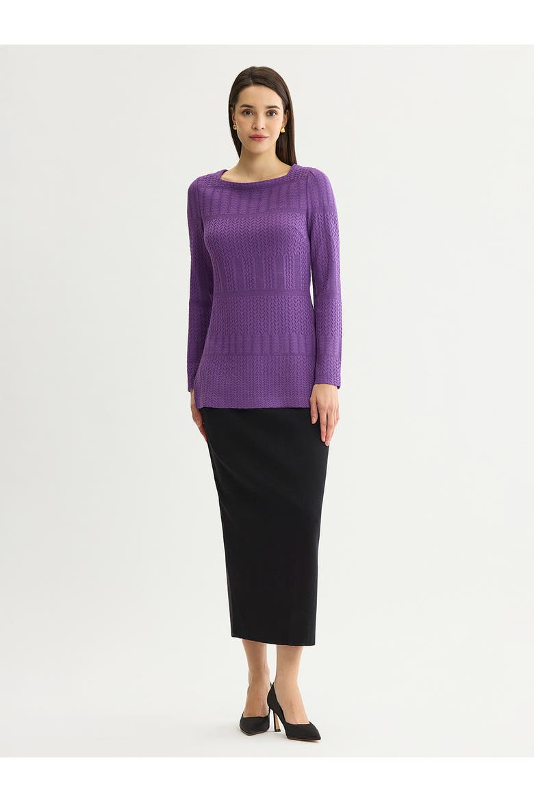Tonal Multi Stitch Soft Knit Tunic, Alternate, color, Fresh Purple