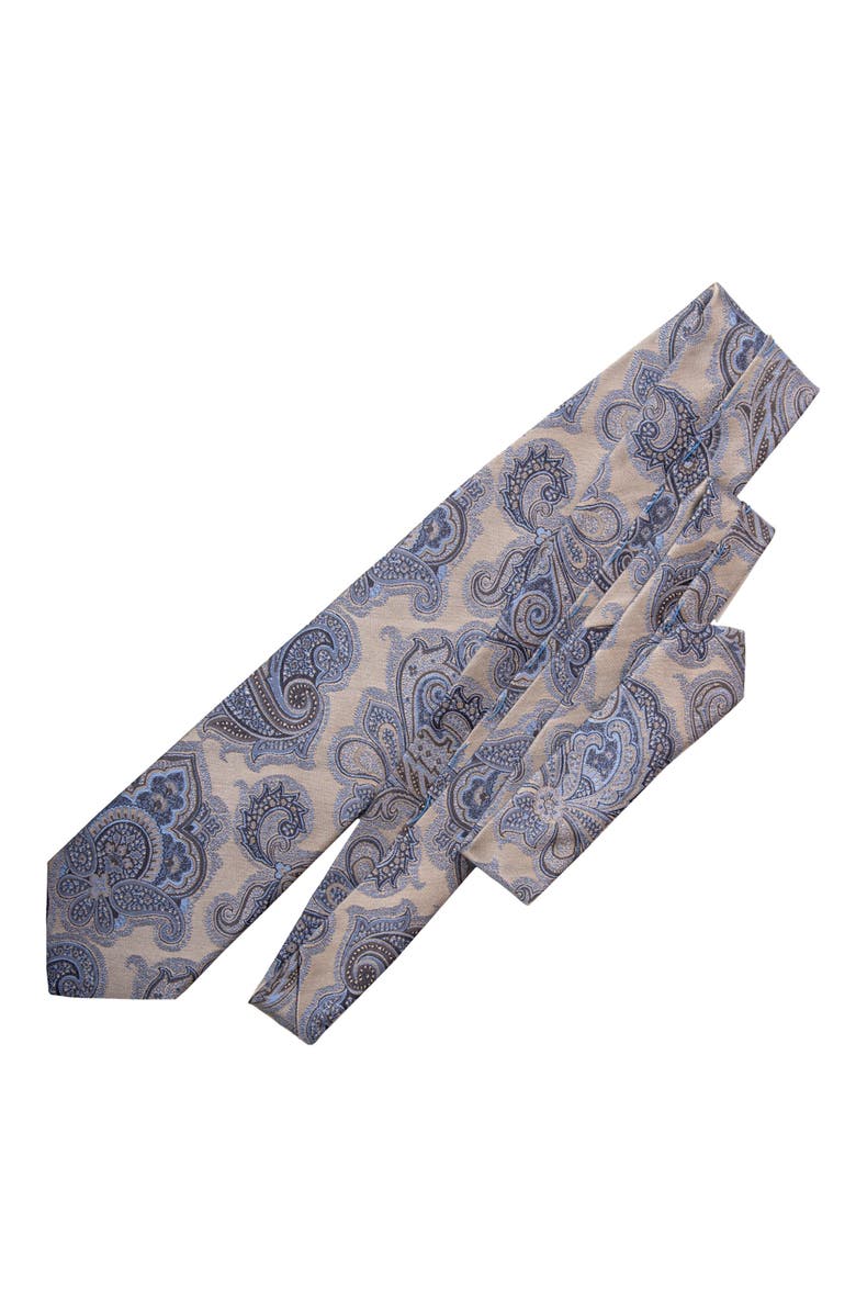 Elizabetta Cortina - Extra Long Silk Jacquard Tie for Men, Alternate, color, Warm Pewter