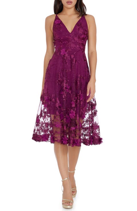 Audrey Embroidered Fit & Flare Dress