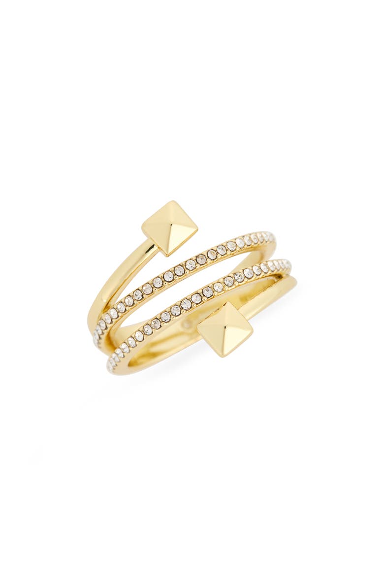 Pavé CZ Wrap Ring, Main, color, CLEAR/ GOLD