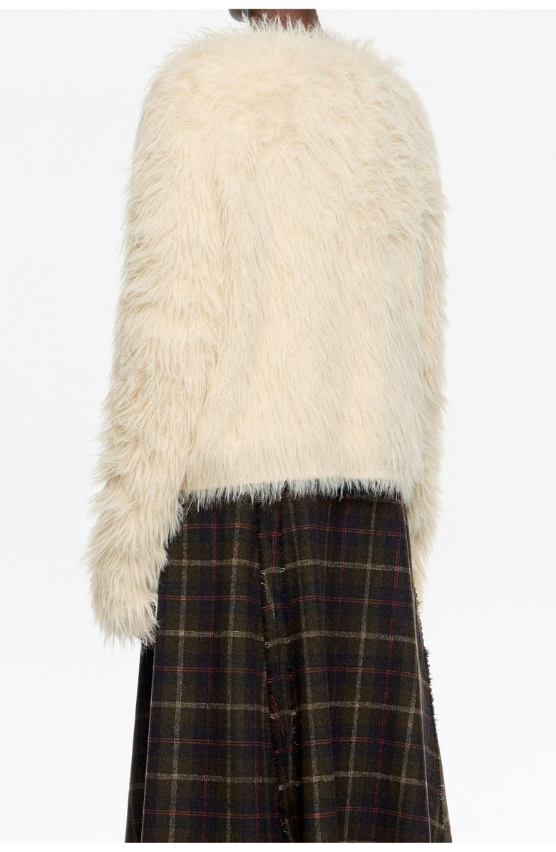 Bimba y Lola Fur Cardigan, Alternate, color, Beige