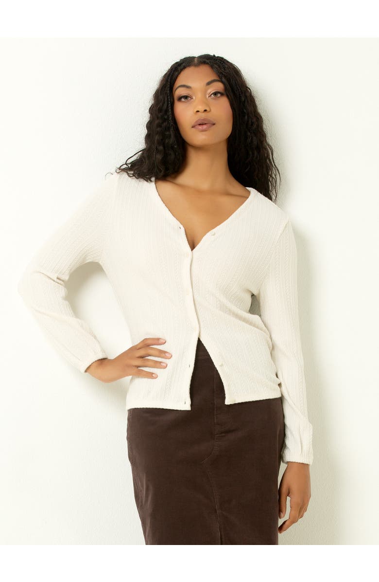 Single Stitch Cable Knit Cardigan, Main, color, Winter White