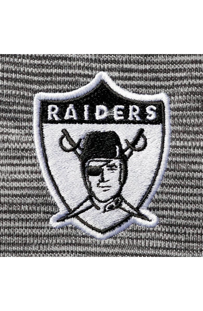 ANTIGUA Men's Antigua Black/Heathered Gray Las Vegas Raiders Throwback Cycle Quarter-Zip Jacket, Alternate, color, 