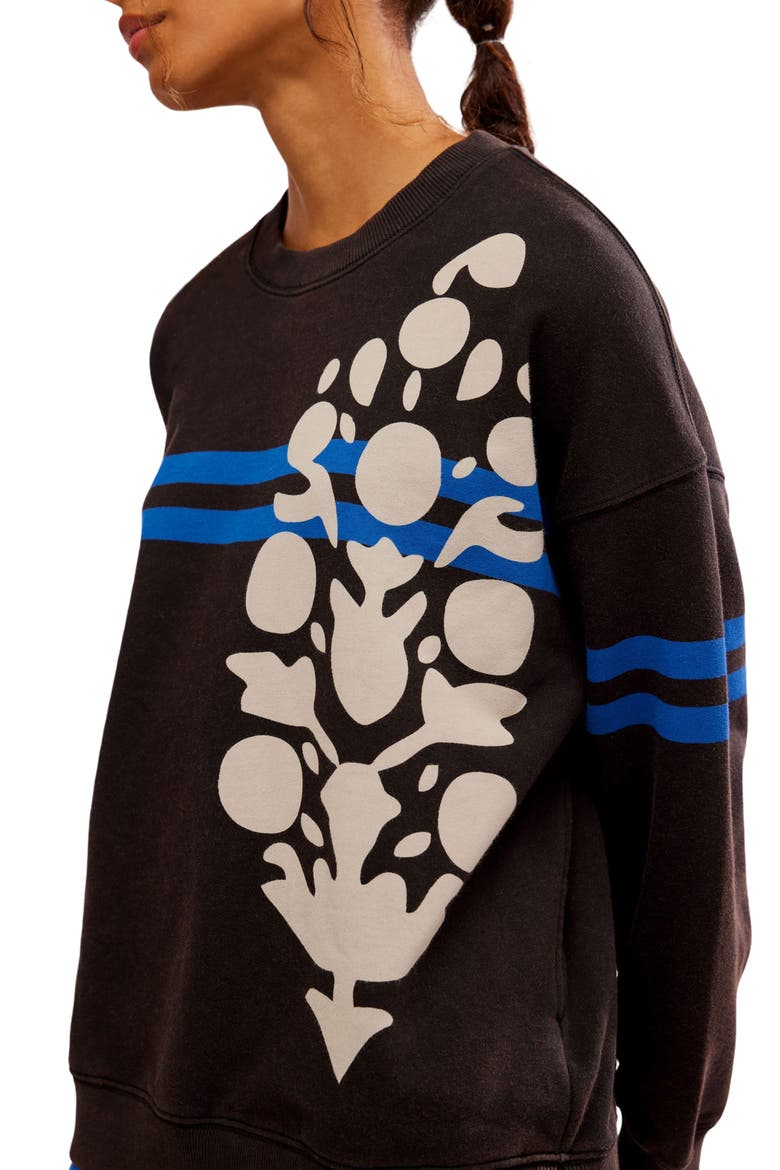FP Movement All Star Oversize Graphic Sweatshirt, Alternate, color, BLACK/ COBALT