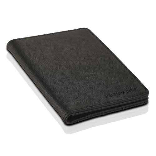 Members Only Passport Holder, Bifold Wallet With Secure Card Slots In Black