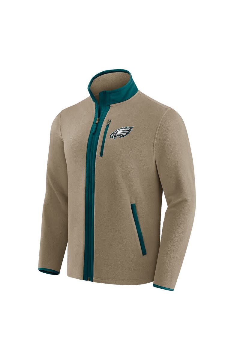 Darius Rucker Collection by Fanatics Men
s NFL x Darius Rucker Collection by Fanatics Tan Philadelphia Eagles Heavyweight Polar Fleece Full-Zip Jacket, Alternate, color, Tan