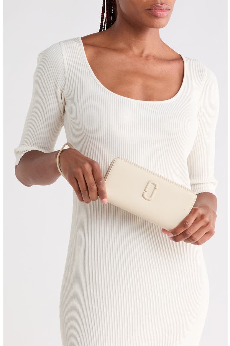 The Continental Leather Continental Wallet, Alternate, color, CLOUD WHITE
