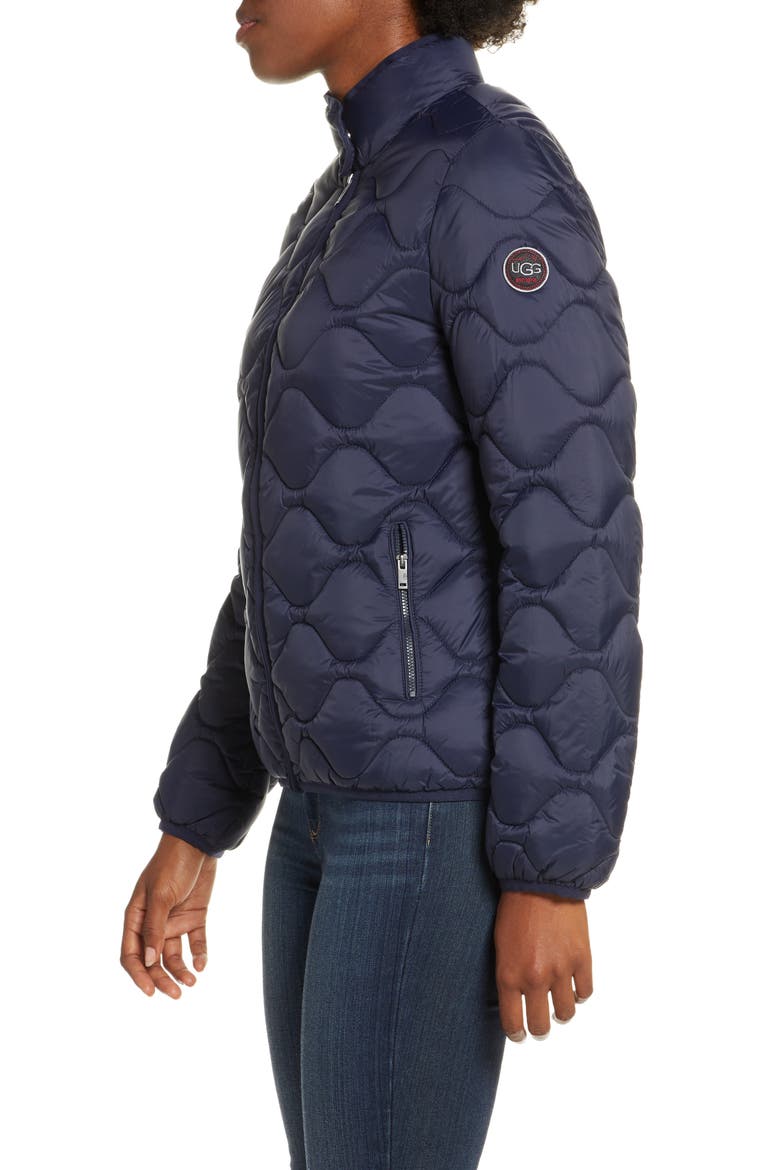 Selda Packable Water Resistant Quilted Jacket, Alternate, color, NAVY