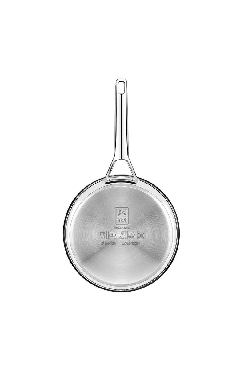 BRA Cookware Signature Stainless Steel Professional Frypan, 9.5-Inch, Alternate, color, Silver