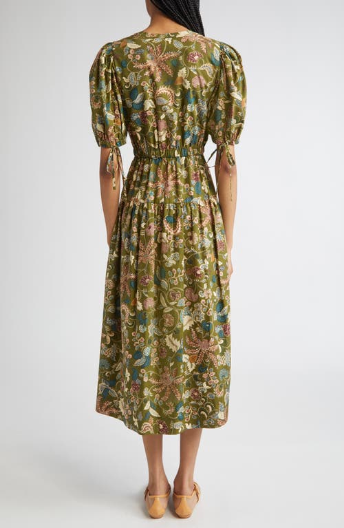 Ulla Johnson Cotton Adriana Midi Dress In Green
