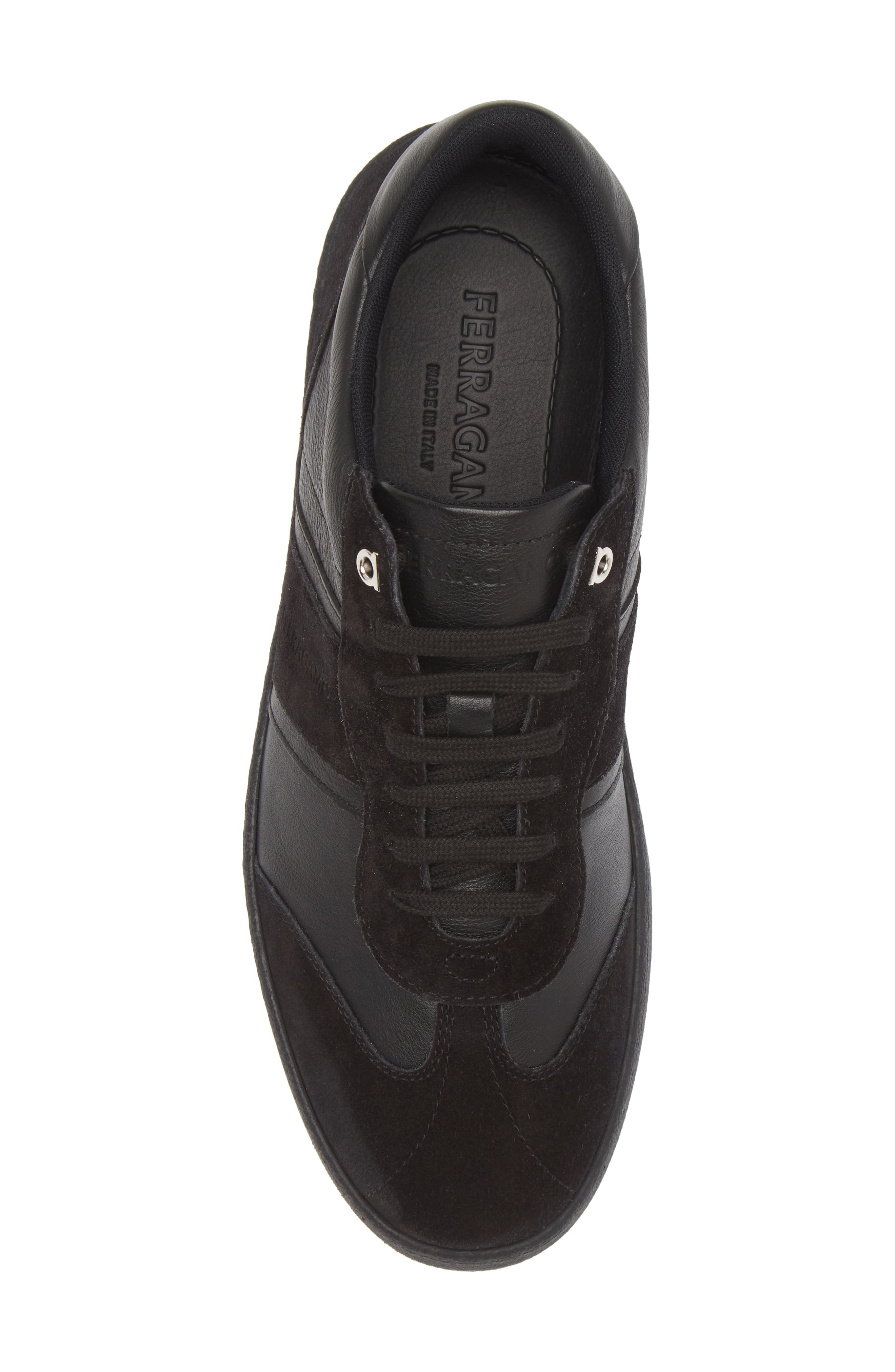 FERRAGAMO Achille 1 Low Top Sneaker, Alternate, color, Nero
