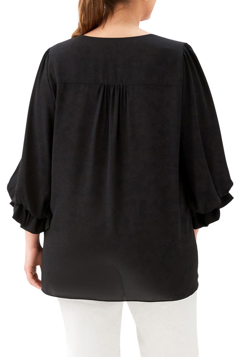 Crossover Hem Asymmetric Top, Alternate, color, BLACK