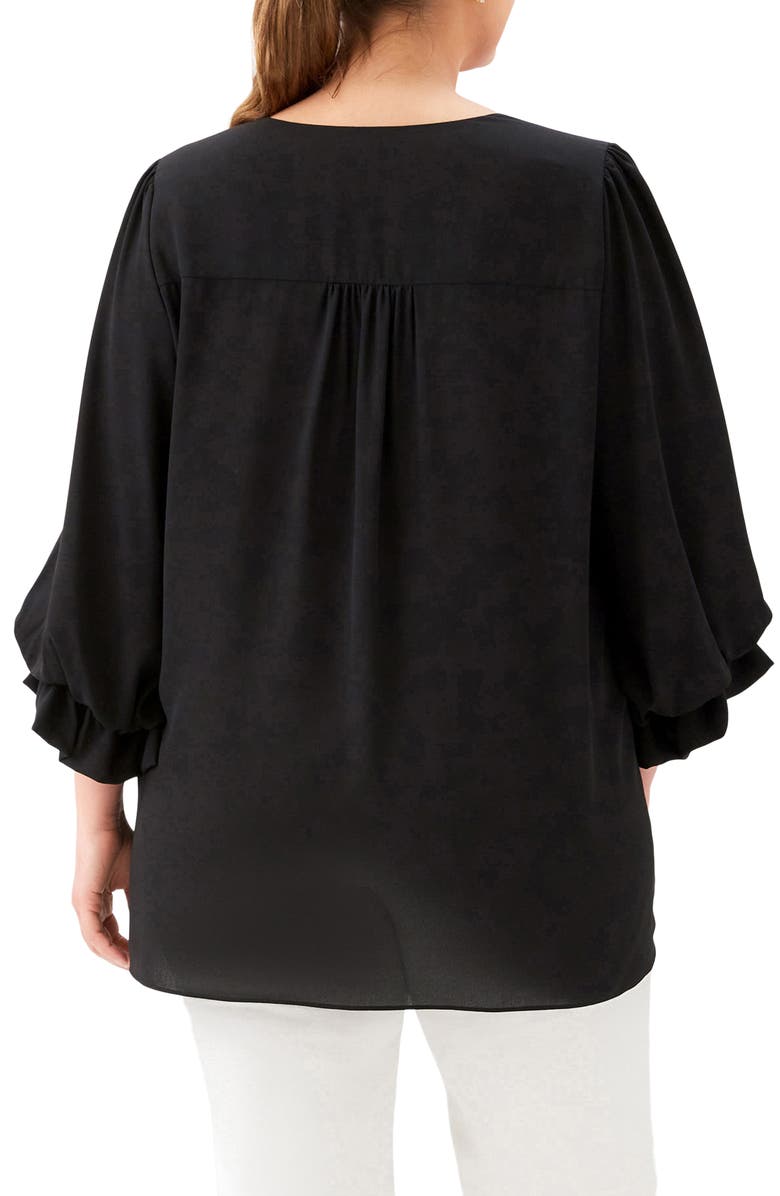 Karen Kane Crossover Hem Asymmetric Top, Alternate, color, Black