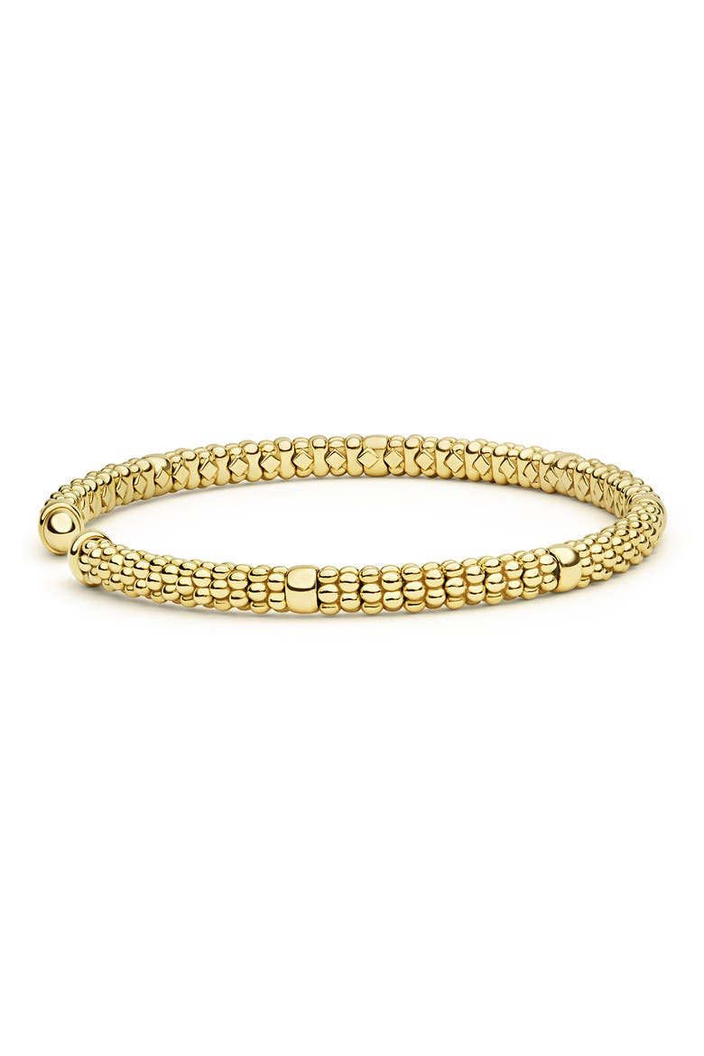 Signature Caviar Mini Versa Torque Bracelet, Alternate, color, GOLD