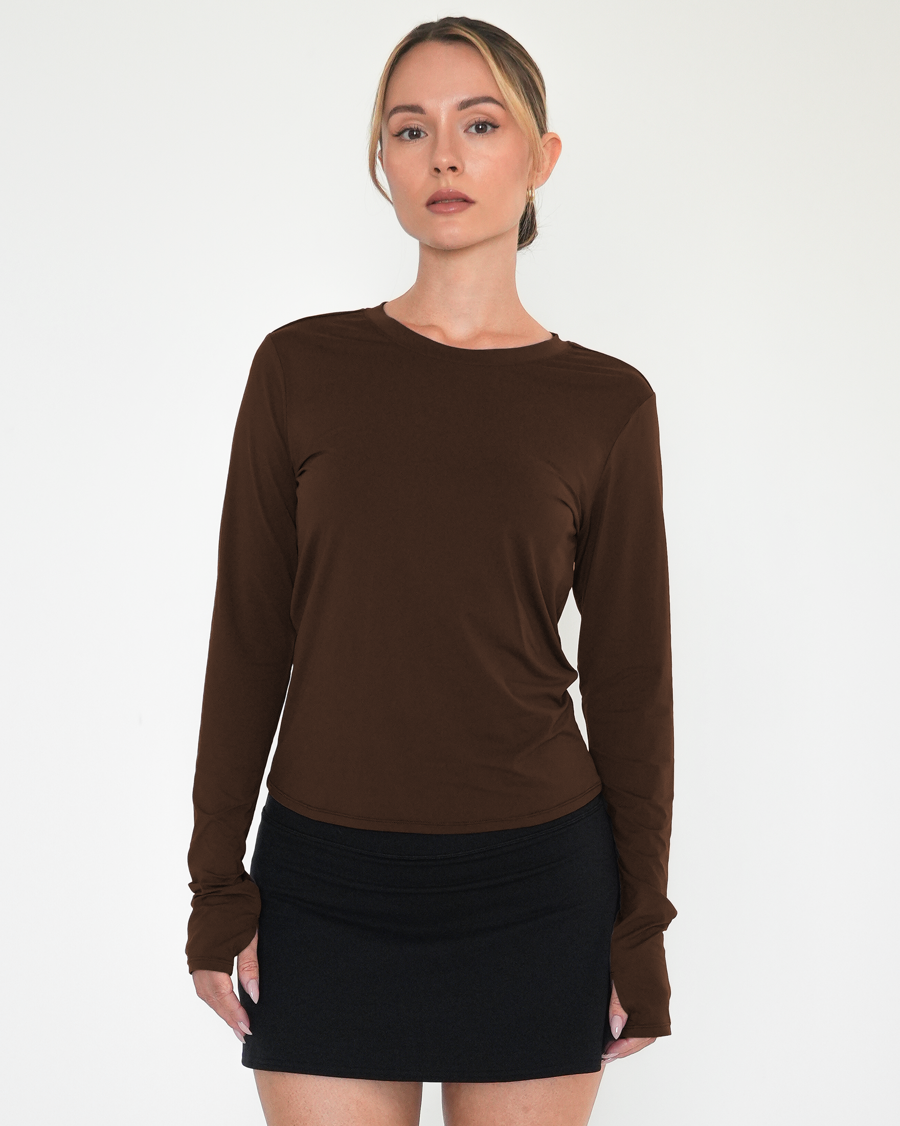 Raya Mid Length Compression Nylon Long Sleeve Top - image 5