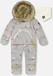 Deux par Deux One-Piece Snug Snowsuit Designed for Car Seat Bear