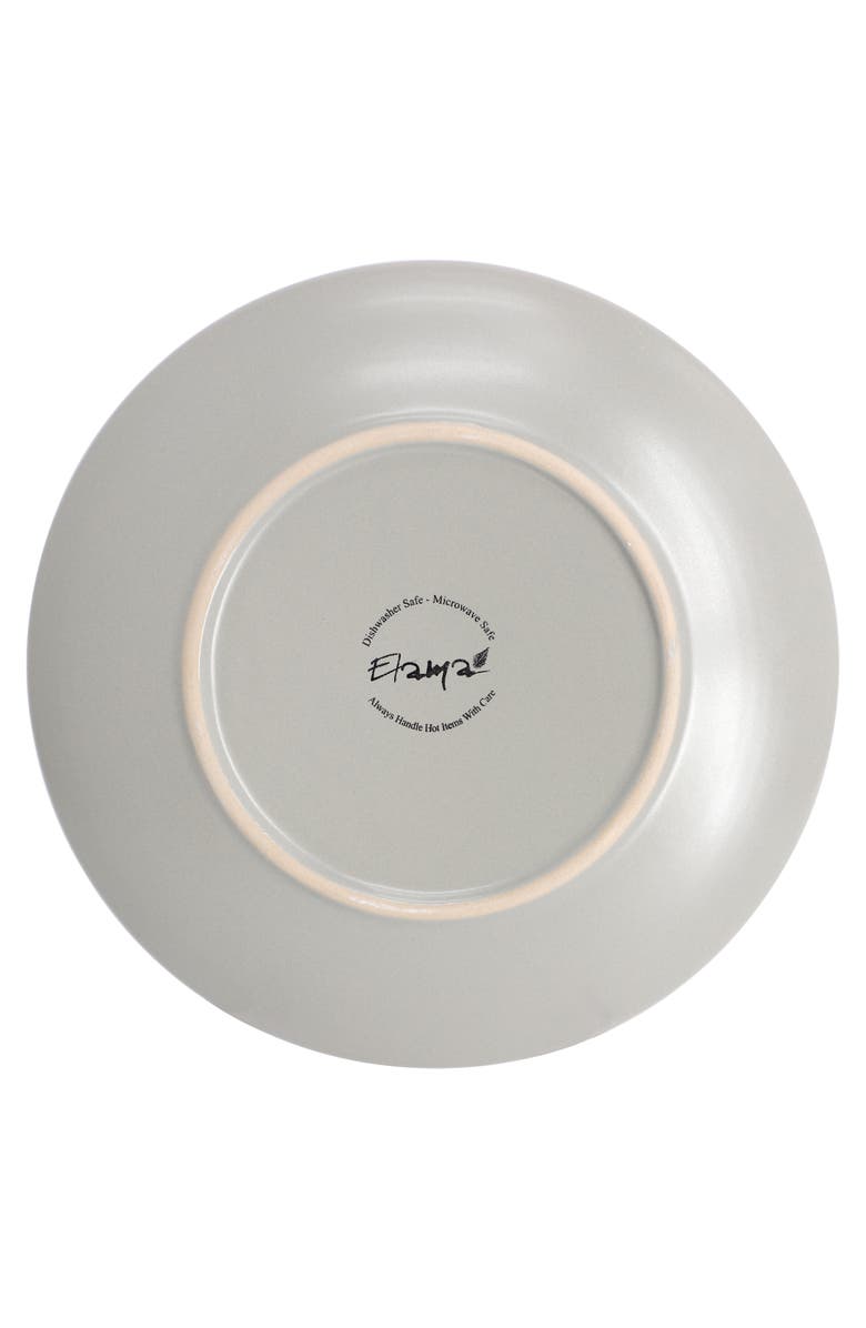 Elama Emilia 16 Piece Double Bowl Stoneware Dinnerware Set, Alternate, color, Light Gray