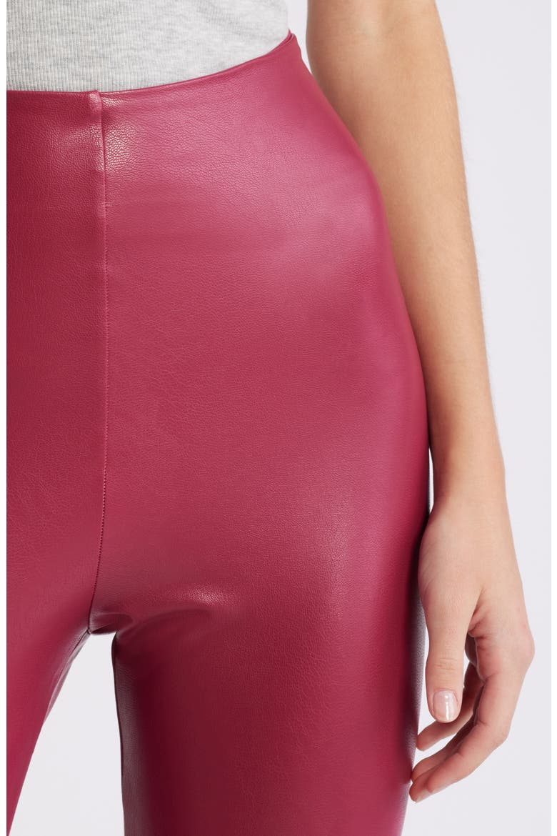 Control Top Faux Leather Leggings, Alternate, color, RASPBERRY