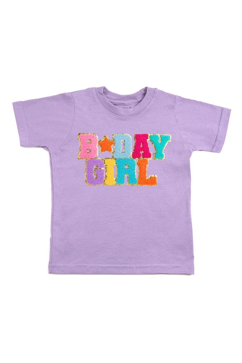 Birthday Girl Patch Short Sleeve T-Shirt, Main, color, Lavender