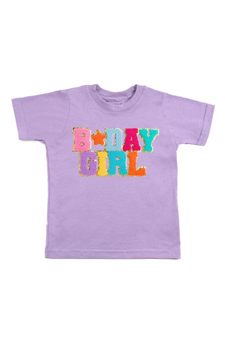 Sweet Wink Birthday Girl Patch Short Sleeve T-Shirt, Main, color, Lavender