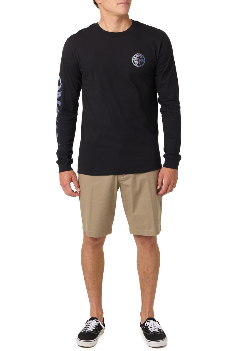 O'Neill Artifact Long Sleeve Cotton Graphic T-Shirt, Alternate, color, Black
