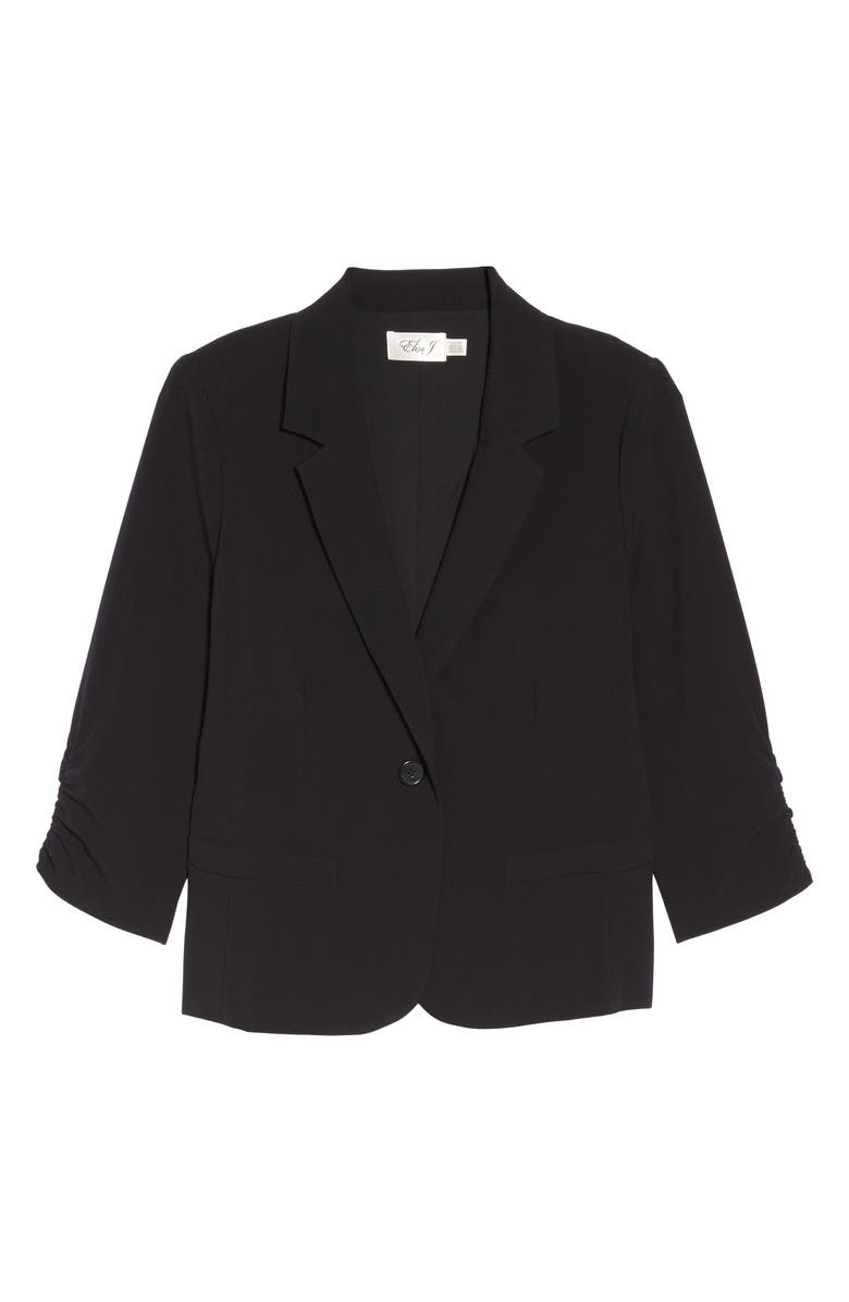 Eliza J Ruched Sleeve Blazer, Alternate, color,