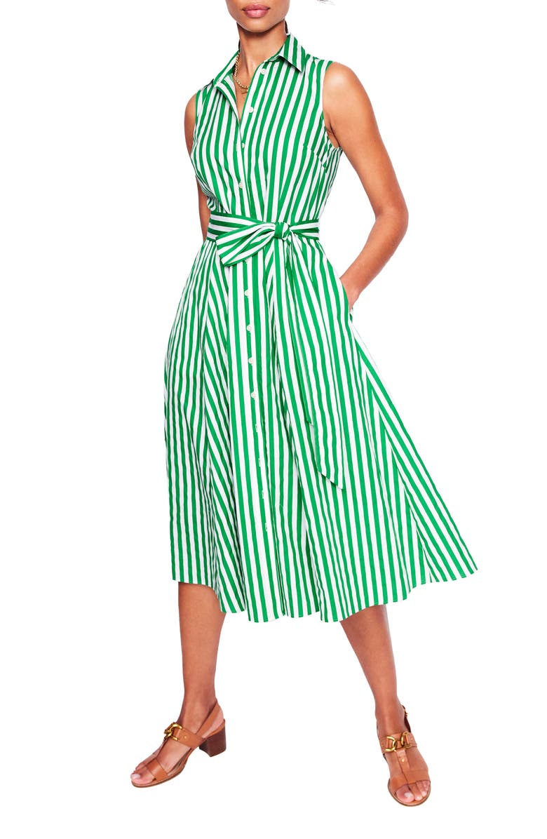 Boden Amy Stripe Sleeveless Midi Shirtdress, Main, color,