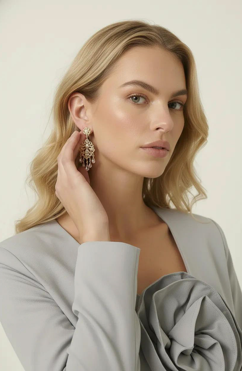 Modenaire Rose Detail Blazer, Alternate, color, Gray