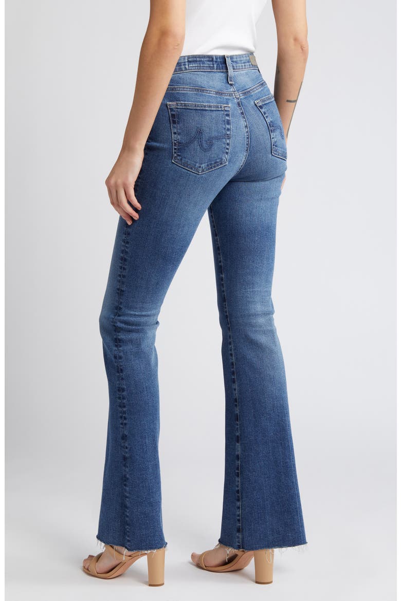 Farrah Raw Hem High Waist Bootcut Jeans, Alternate, color, 13 YEARS LEVITY