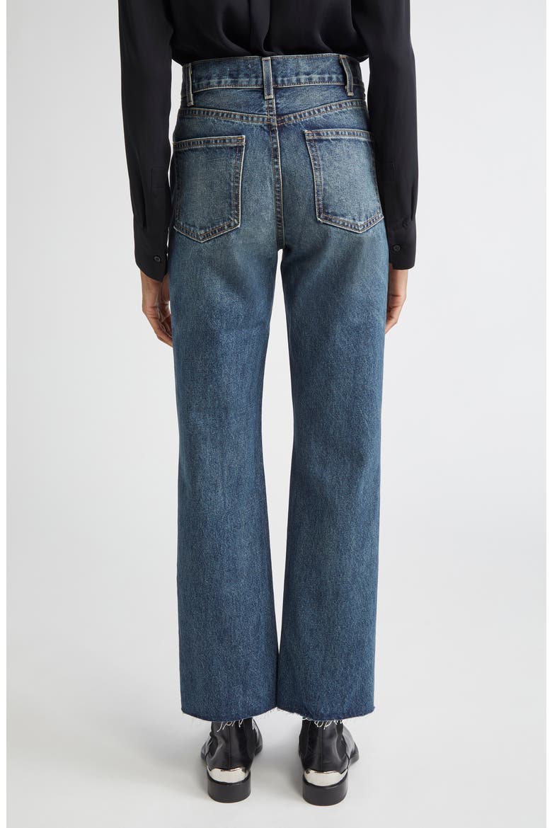 Calla Straight Leg Raw Hem Jeans, Alternate, color, SIMON WASH