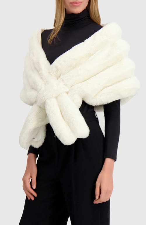 Lyla Grant Fur-free Chinchilla (faux Fur) Horizontal Stole In White