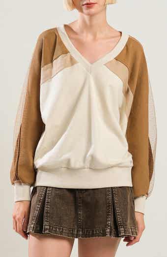 V-Neck Long Sleeve Knit Top