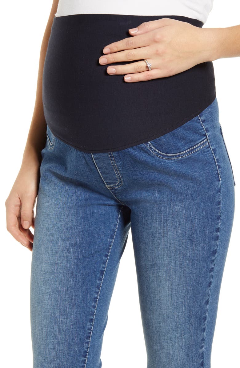 Angel Maternity High Waist Crop Maternity Jeans, Alternate, color, Denim Blue