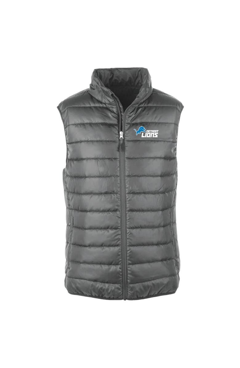 DUNBROOKE Men's Dunbrooke Graphite Detroit Lions Alberta Full-Zip Puffer Vest, Main, color, Graphite