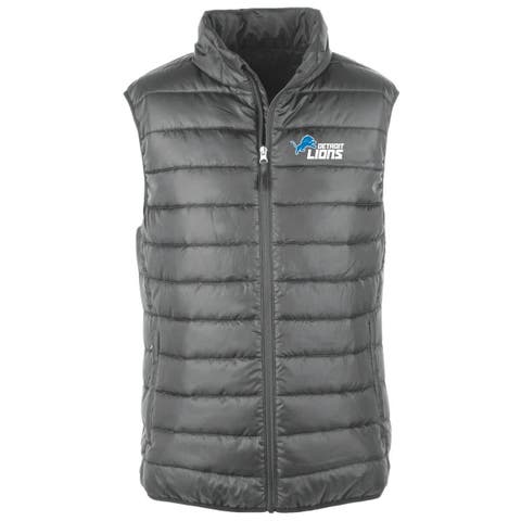 Men
s Dunbrooke Graphite Detroit Lions Alberta Full-Zip Puffer Vest