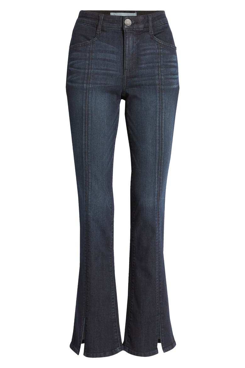 Ab-Solution Itty Bitty High Waist Slit Hem Bootcut Jeans (Nordstrom Exclusive), Alternate, color, DARK NAVY