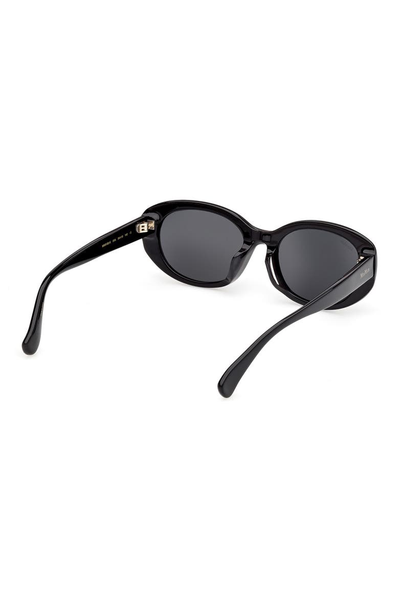 54mm Oval Sunglasses, Alternate, color, SHINY BLACK / SMOKE