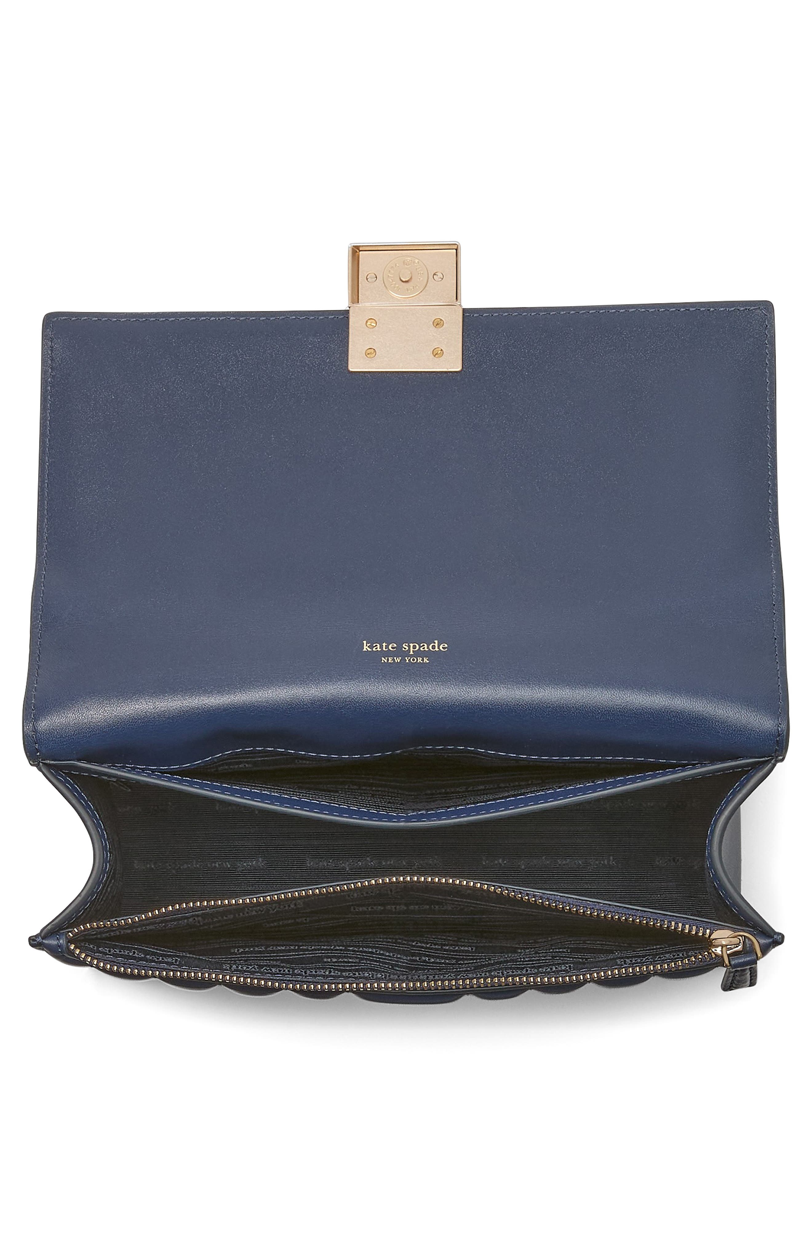 Kate Spade New York deco quilted leather convertible crossbody bag, Alternate, color, Parisian Navy