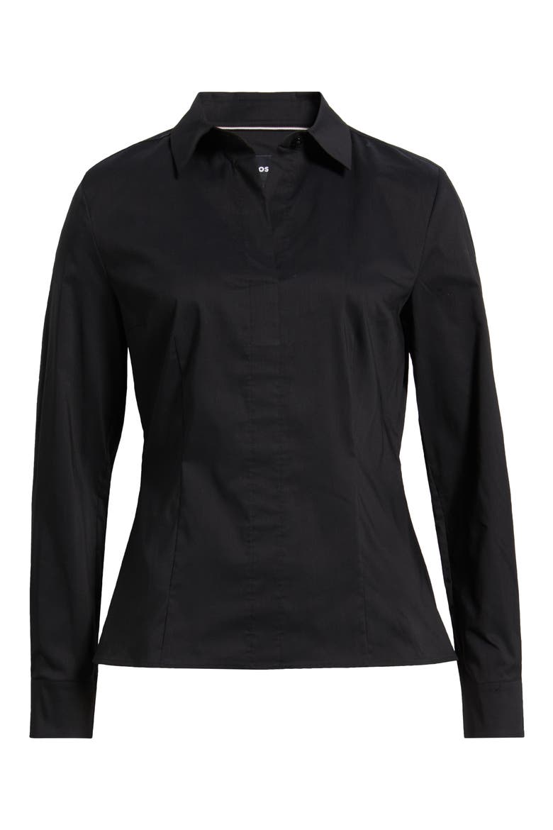 Bashinah Cotton Blend Blouse, Alternate, color, BLACK