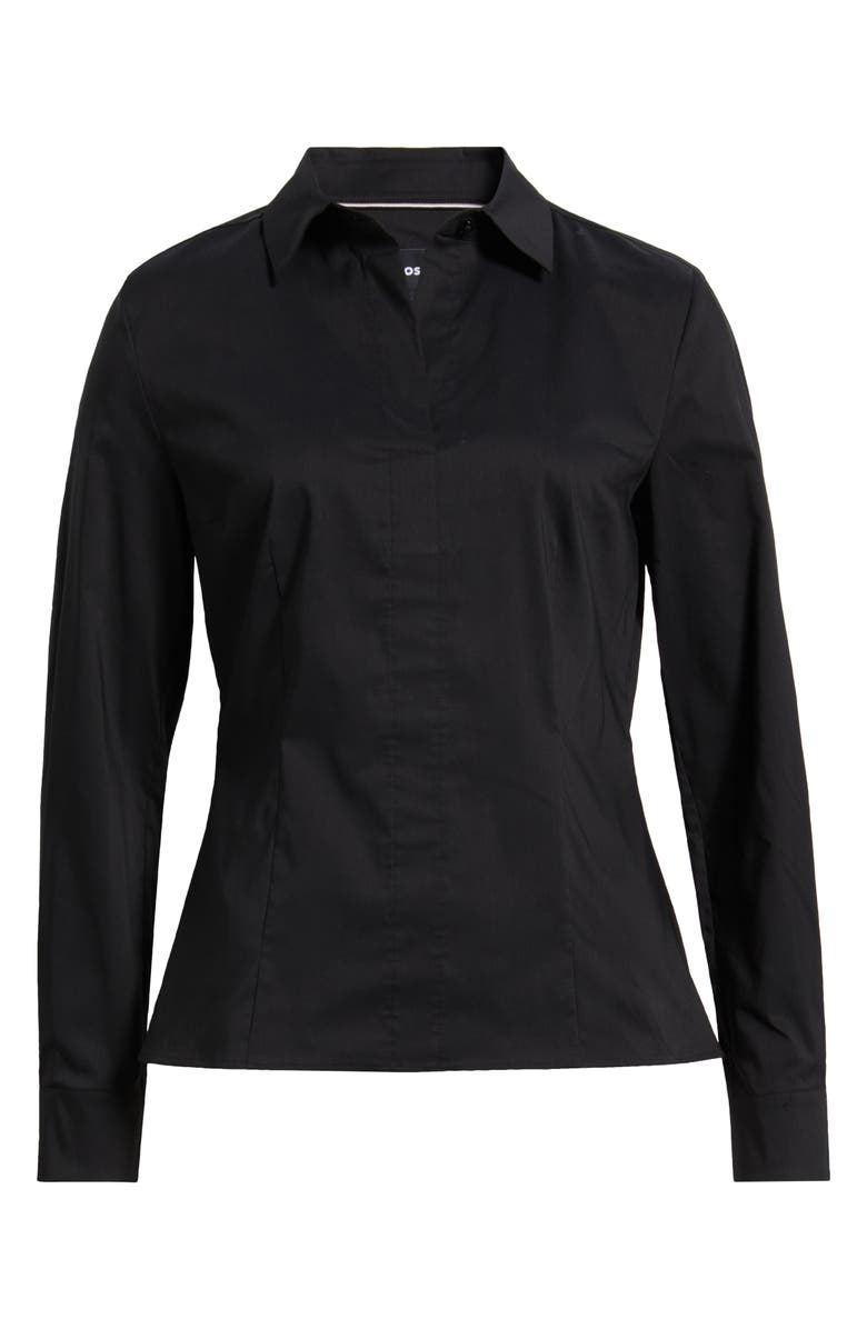 BOSS Bashinah Cotton Blend Blouse, Alternate, color, Black