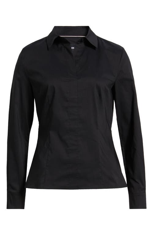 Hugo Boss Boss Bashinah Cotton Blend Blouse In Black