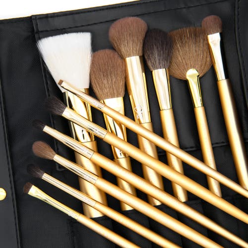 Omnia Brush Gold 13pc Wrap Makeup Brush Set In Gold