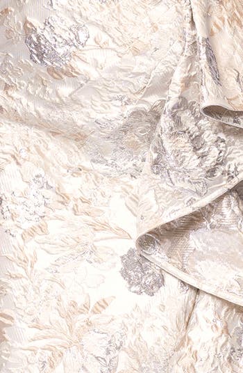 Xscape Evenings Metallic Floral Jacquard One-Shoulder Sheath Gown