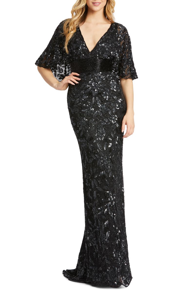 Mac Duggal Sequin & Bead Embellished Gown, Main, color,
