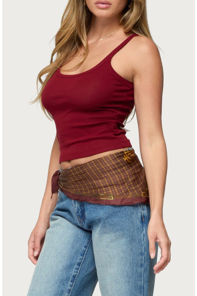 Basic Babe Crop Stretch Cotton Camisole, Alternate, color, BURGUNDY