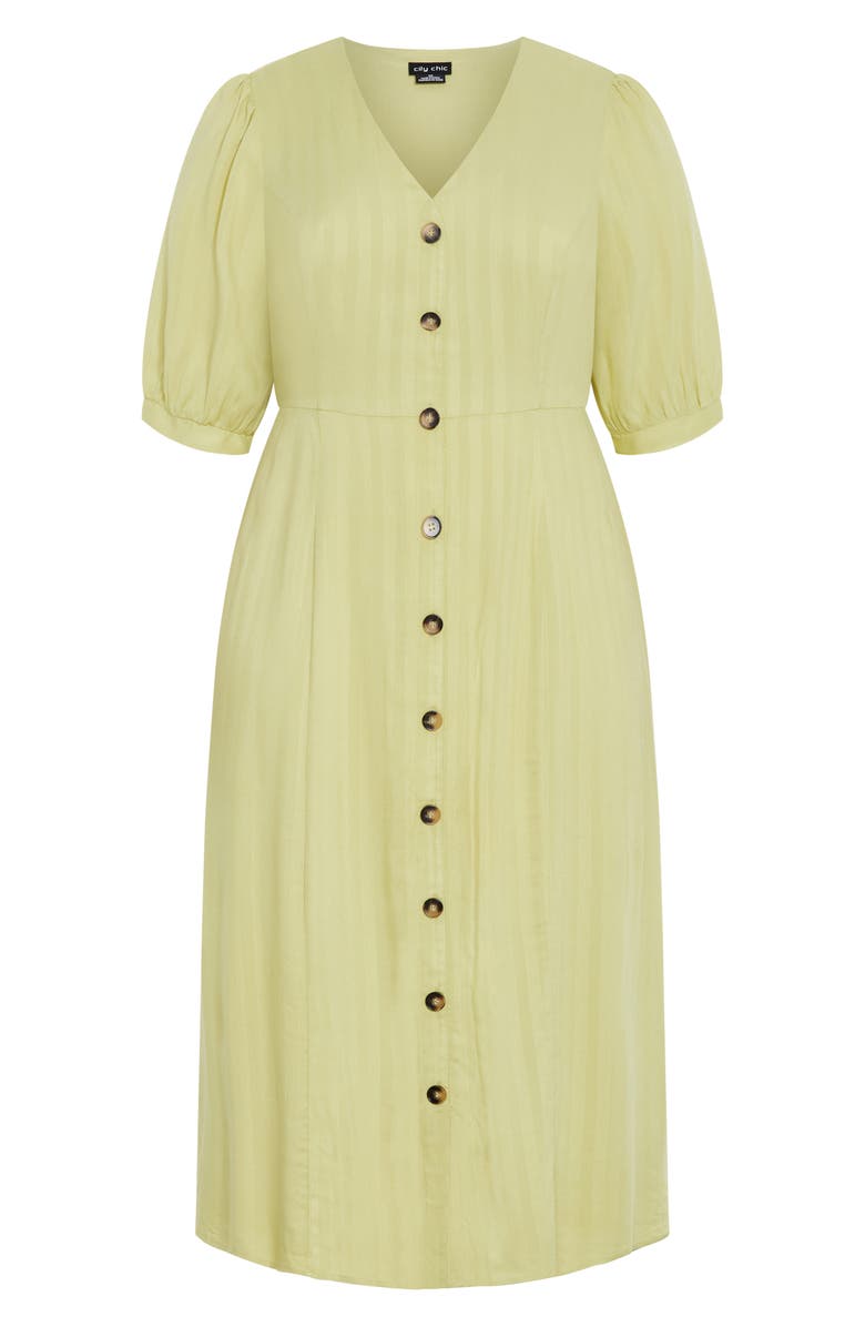 City Chic Charli Button-Up Midi Dress, Alternate, color, Light Khaki