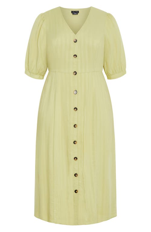 City Chic Charli Button-up Midi Dress In Light Khaki