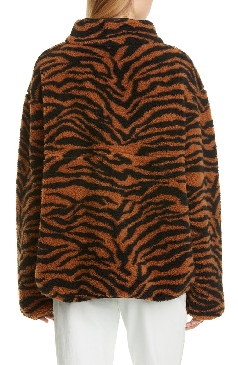 Ashley Williams Juju Tiger Print Fleece Jacket, Alternate, color, 